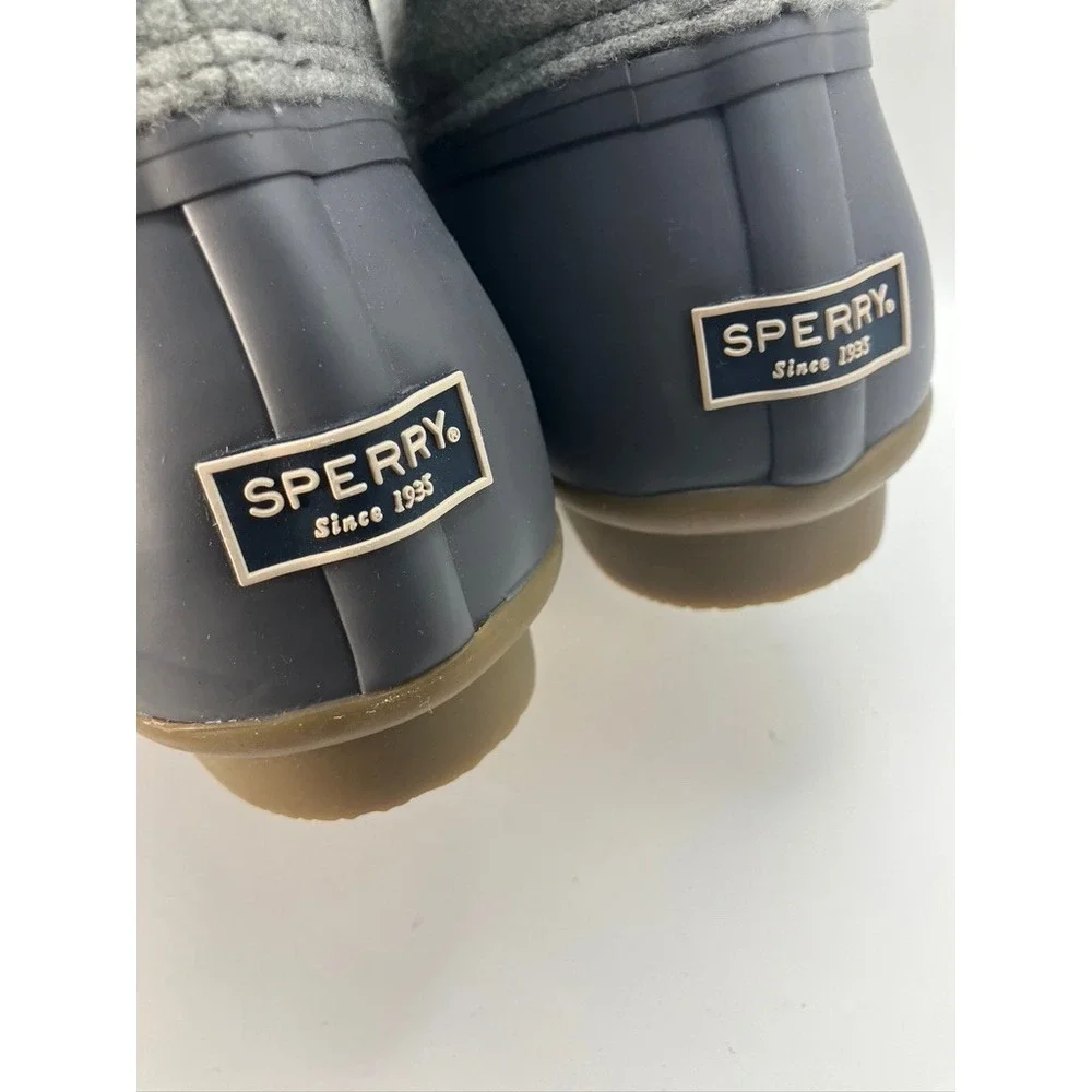Sperry Saltwater Duck Boots Womens 10 Grey Wool Blend STS82475